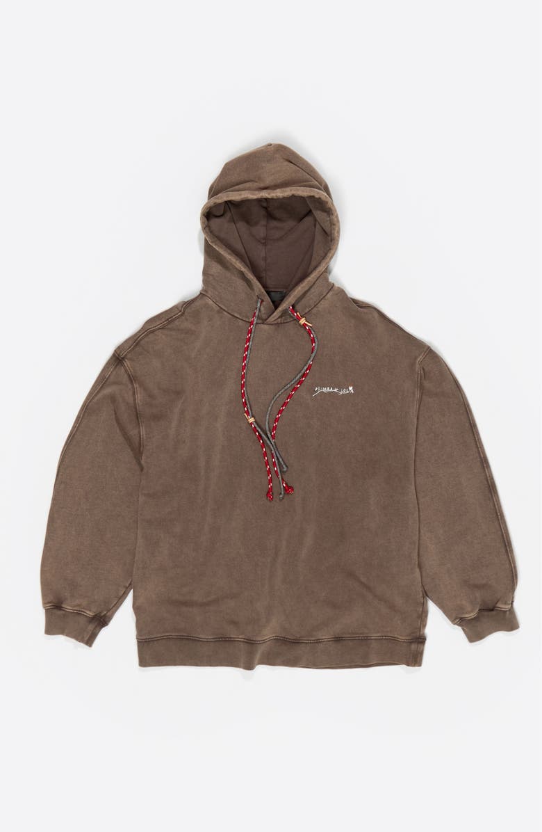 Bimba y Lola Floral Logo Hoodie, Alternate, color, Brown