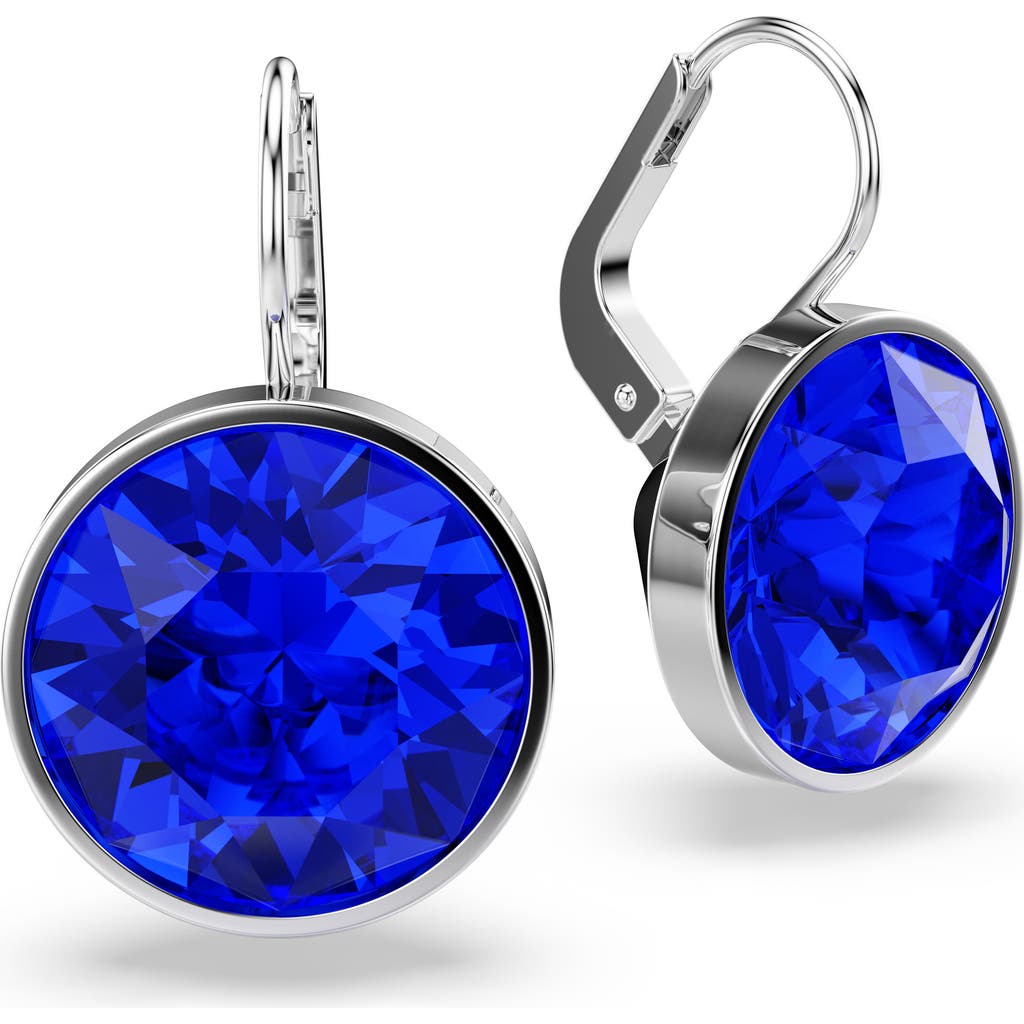 Swarovski Bella Drop Round Cut Earrings In Blue