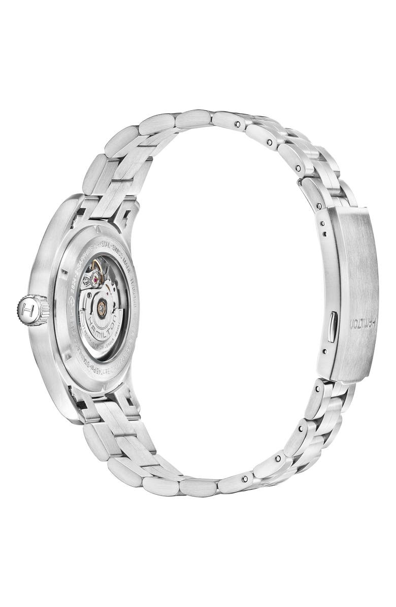 Hamilton Khaki Field Automatic Bracelet Watch, 42mm, Alternate, color, Silver/ Black/ Silver