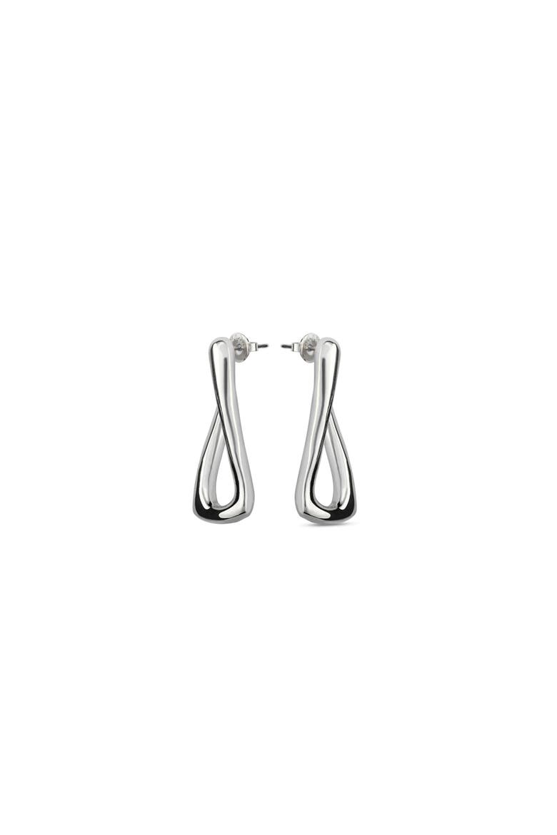 Wave Hoop Earrings, Alternate, color, Silver
