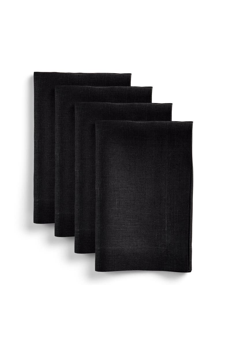 Solino Home Linen Dinner Napkins - Diana, 20" x 20", Main, color, Black