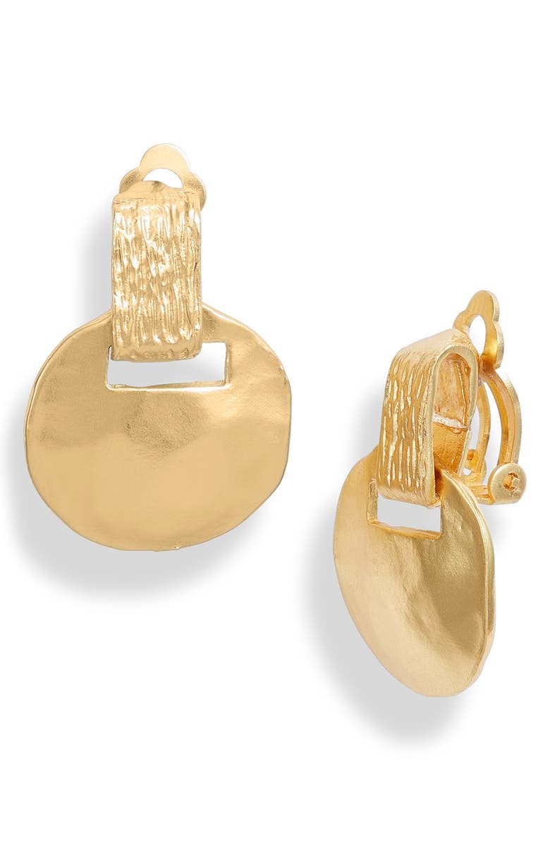 Karine Sultan Mixed Metal Clip On Earrings, Main, color, Gold