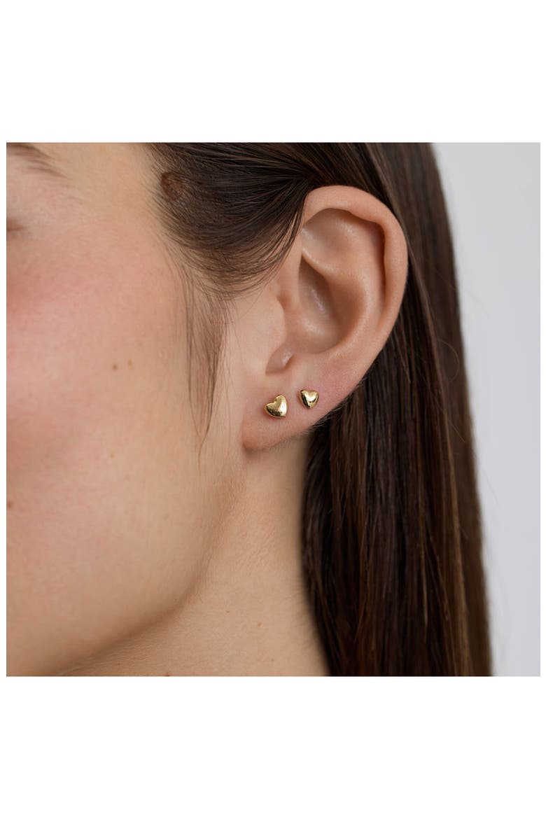 Mini Heart Stud Earrings, Alternate, color, GOLD