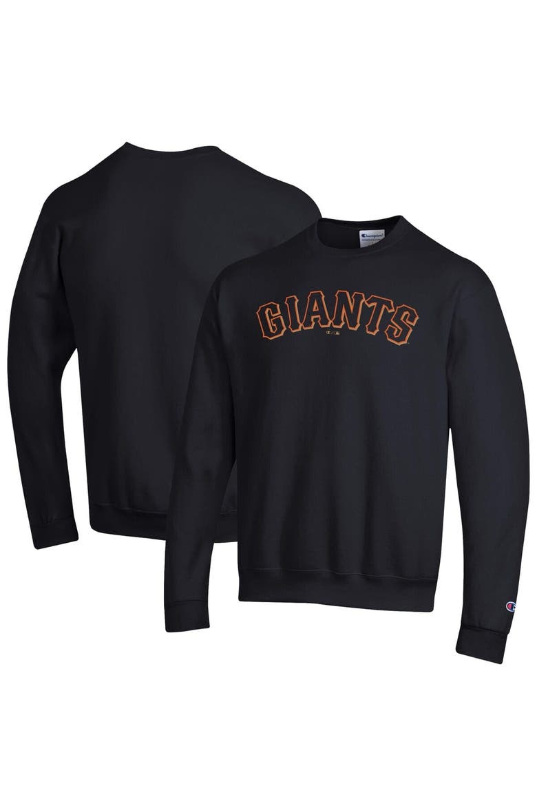 Men's Champion Black San Francisco Giants Powerblend Wordmark Sweatshirt, Main, color, Black