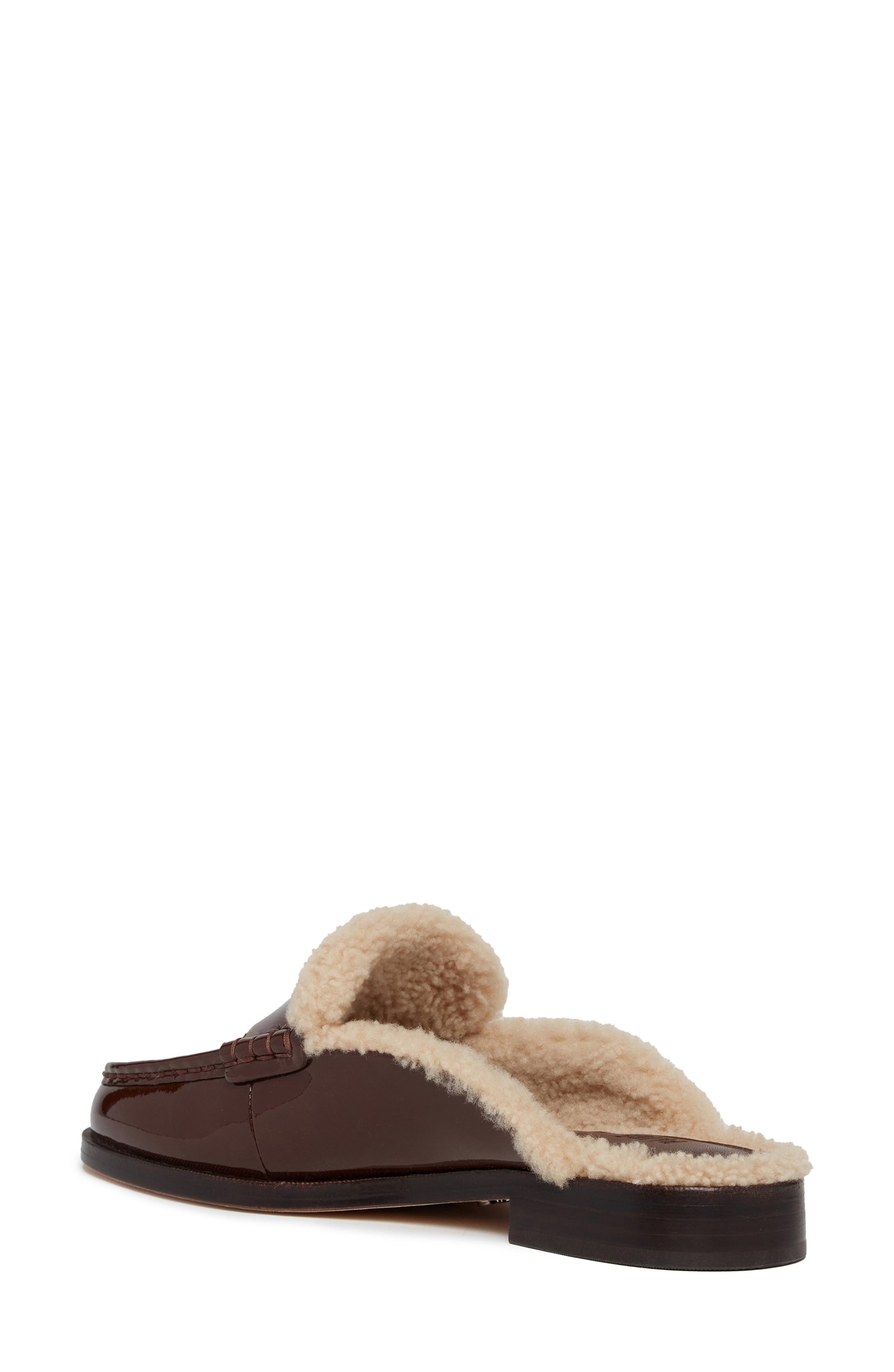Emmett Genuine Shearling Lined Loafer Mule, Alternate, color, CHOCOLATE