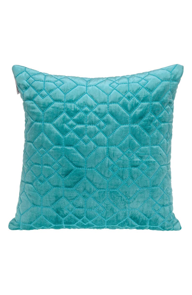 PARKLAND COLLECTION Quilted Velvet Throw Pillow, Main, color, Aqua