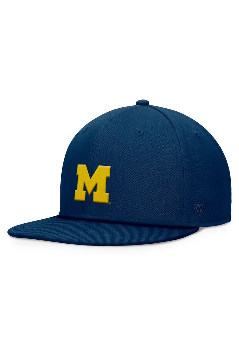 Men's Top of the World Navy Michigan Wolverines Fundamental Snapback Hat, Main, color, Navy