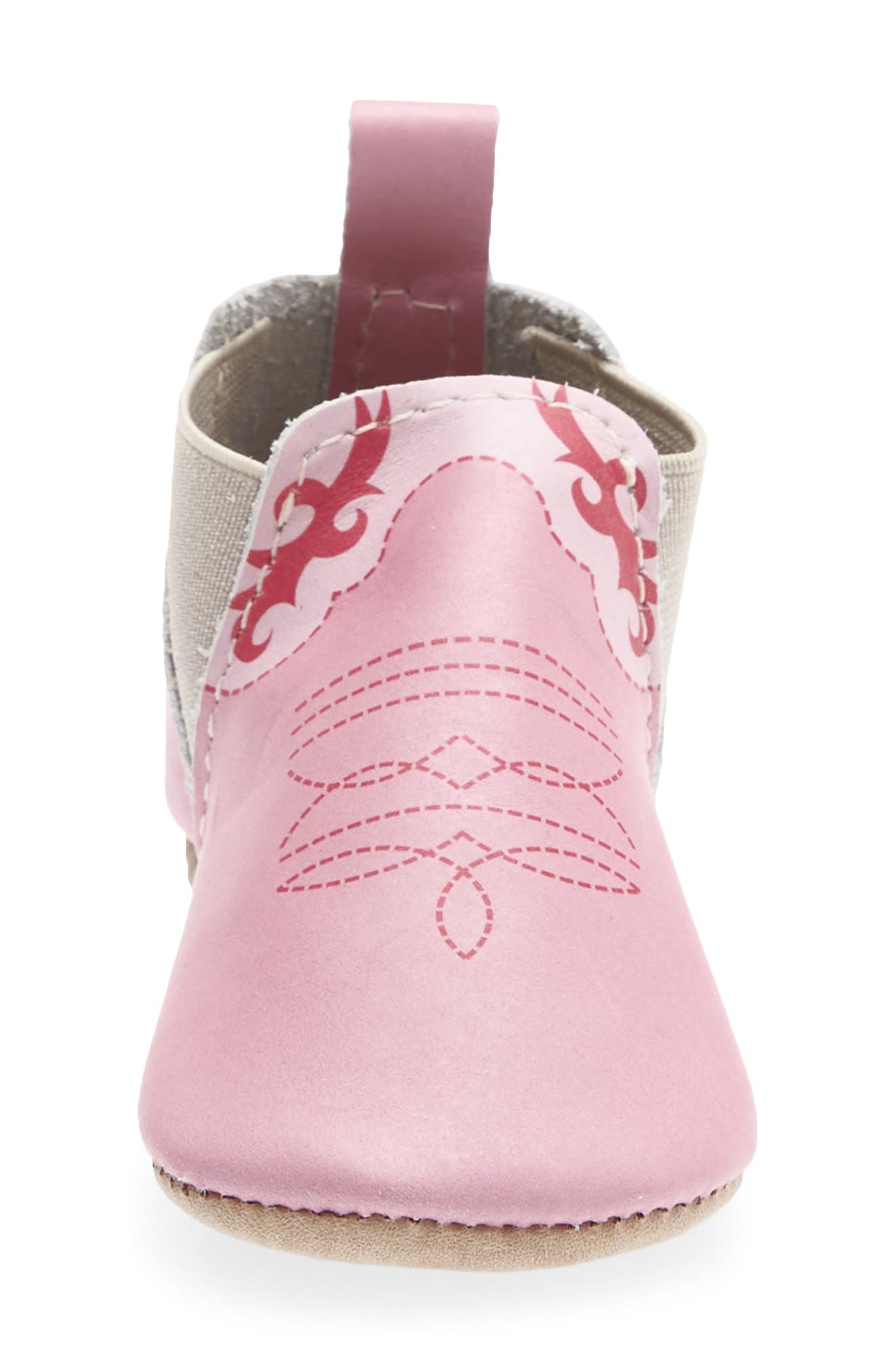 Kids' Cowboy Chelsea Leather Boot, Alternate, color, BUBBLEGUM COWBOY