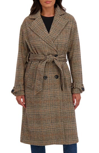 Sebby Wool Oversize Trench Coat In Brown