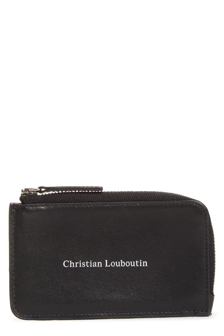 Canopy Zip Leather Card Holder, Main, color, BK01 - BLACK