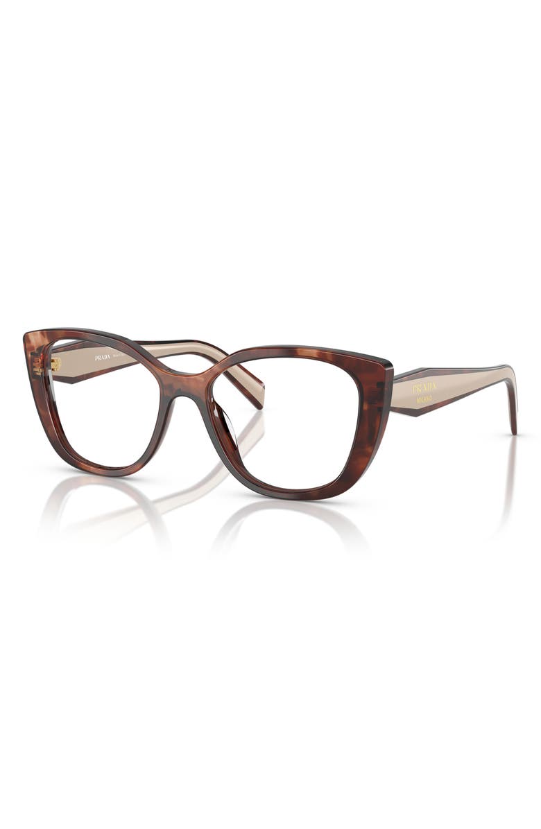 Prada 51mm Cat Eye Optical Glasses, Alternate, color, Caramel
