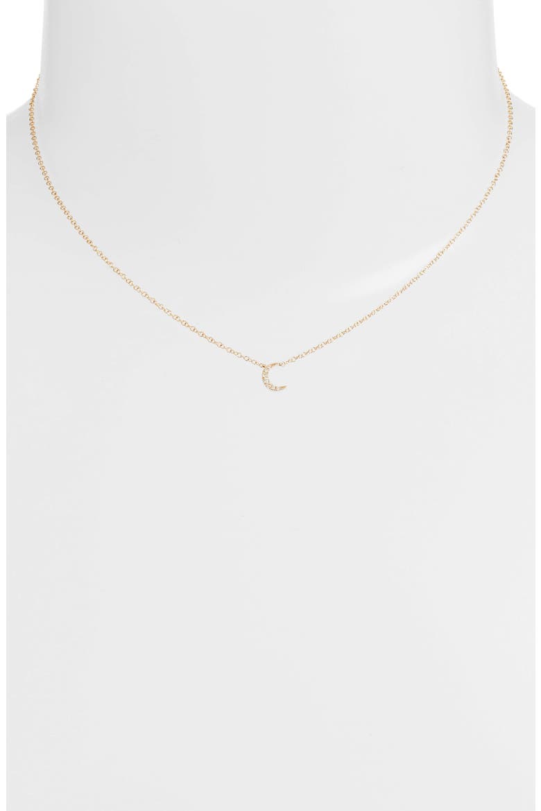 Mini Moon Diamond Choker Necklace, Alternate, color, YELLOW GOLD