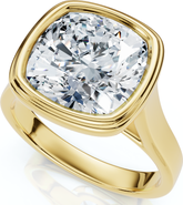 Bliss Diamond Ceritifed 4Ct Eloise Cushion Cut Bezel Set Diamond Engagement Ring 14k Gold Lab