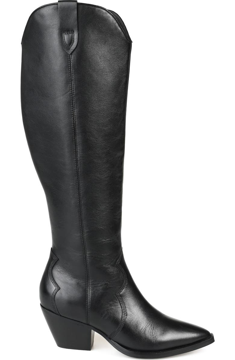 Journee Signature Pryse Leather Western Boot, Alternate, color,