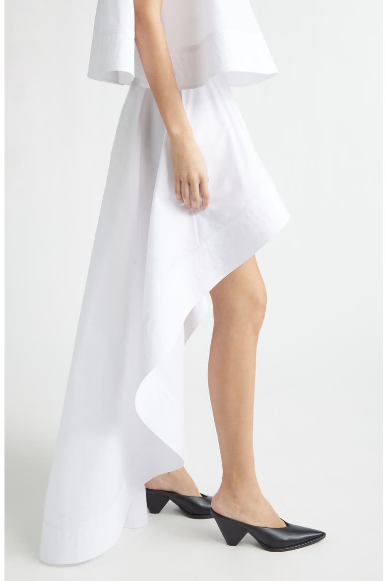 Cotton Poplin High-Low Skirt, Alternate, color, PURE WHITE