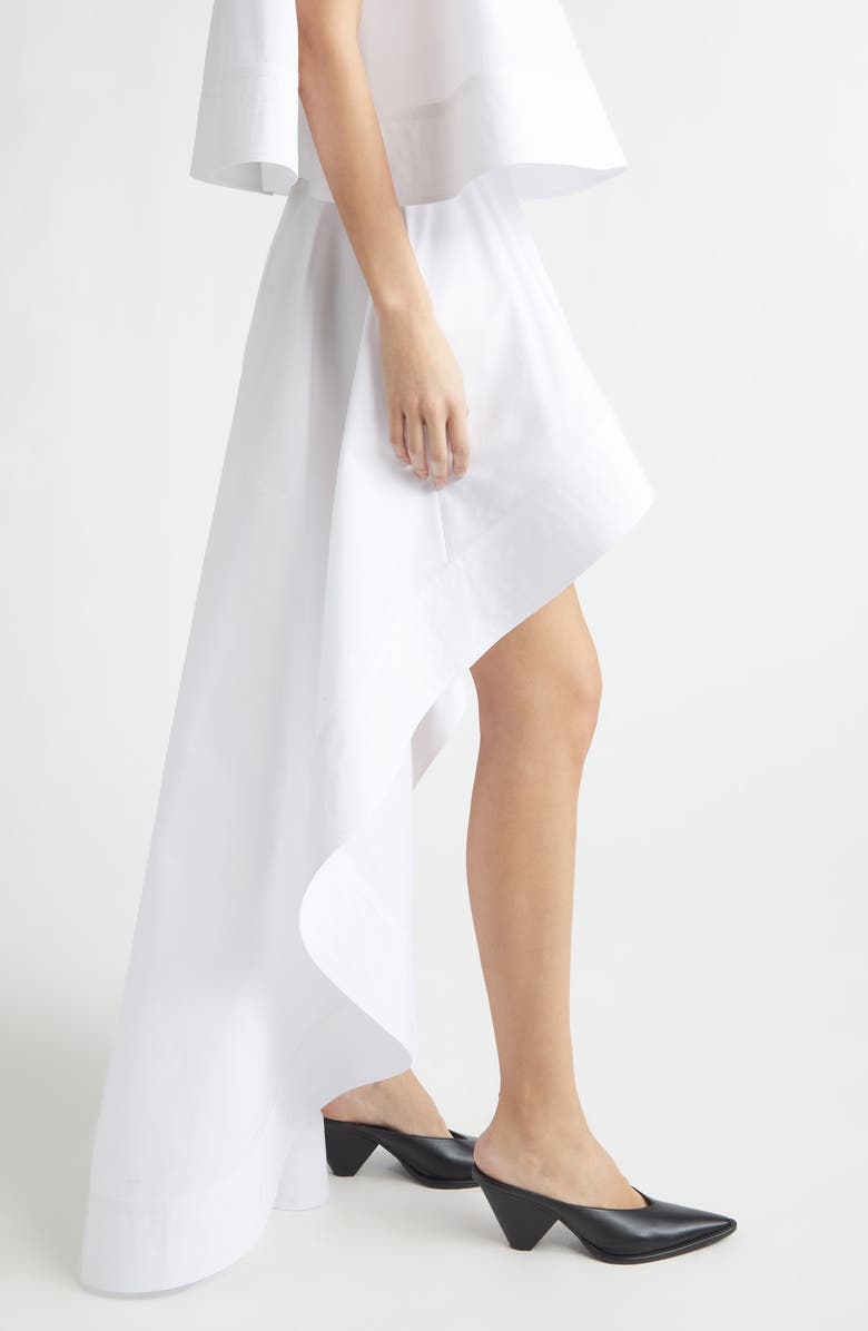 Stella McCartney Cotton Poplin High-Low Skirt, Alternate, color, Pure White