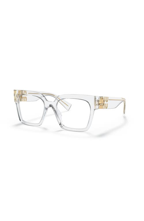 Miu Miu 52mm Square Optical Glasses In Transparent