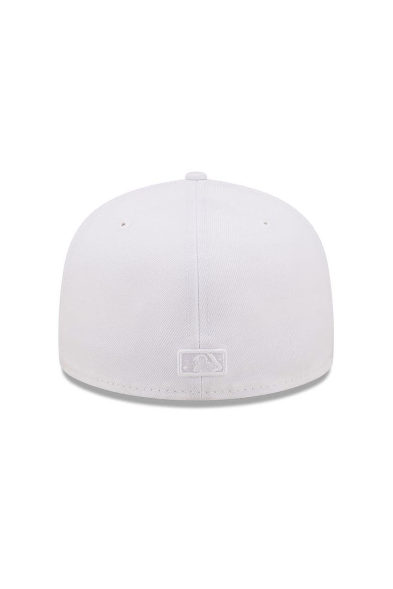 Men's New Era Colorado Rockies White on White 59FIFTY Fitted Hat, Alternate, color, White