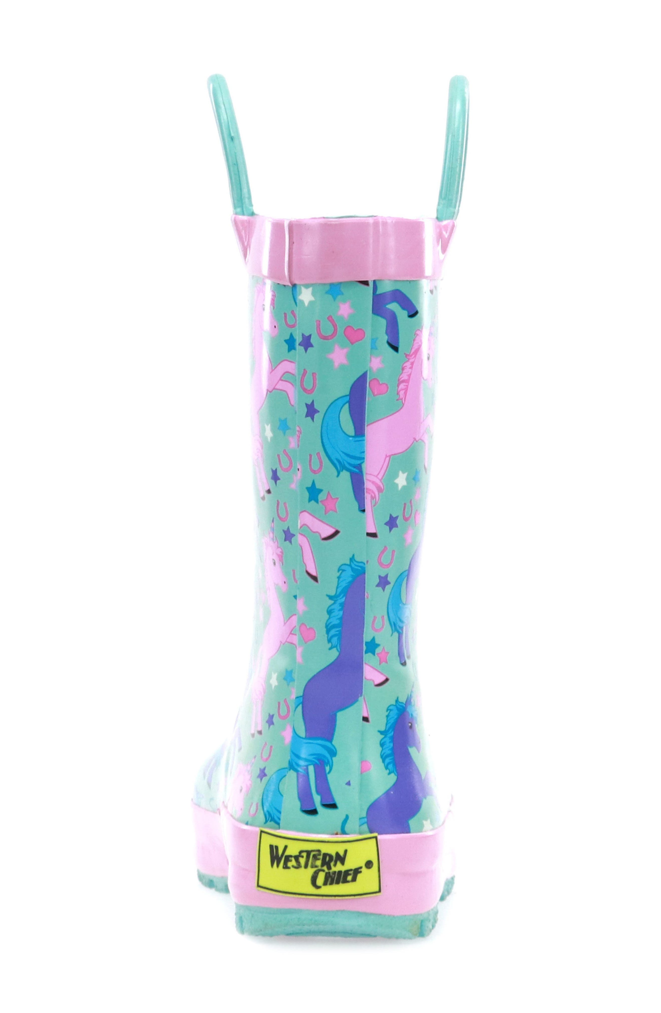 Western Chief Kids' Lucky Unicorn Waterproof Rain Boot, Alternate, color, 