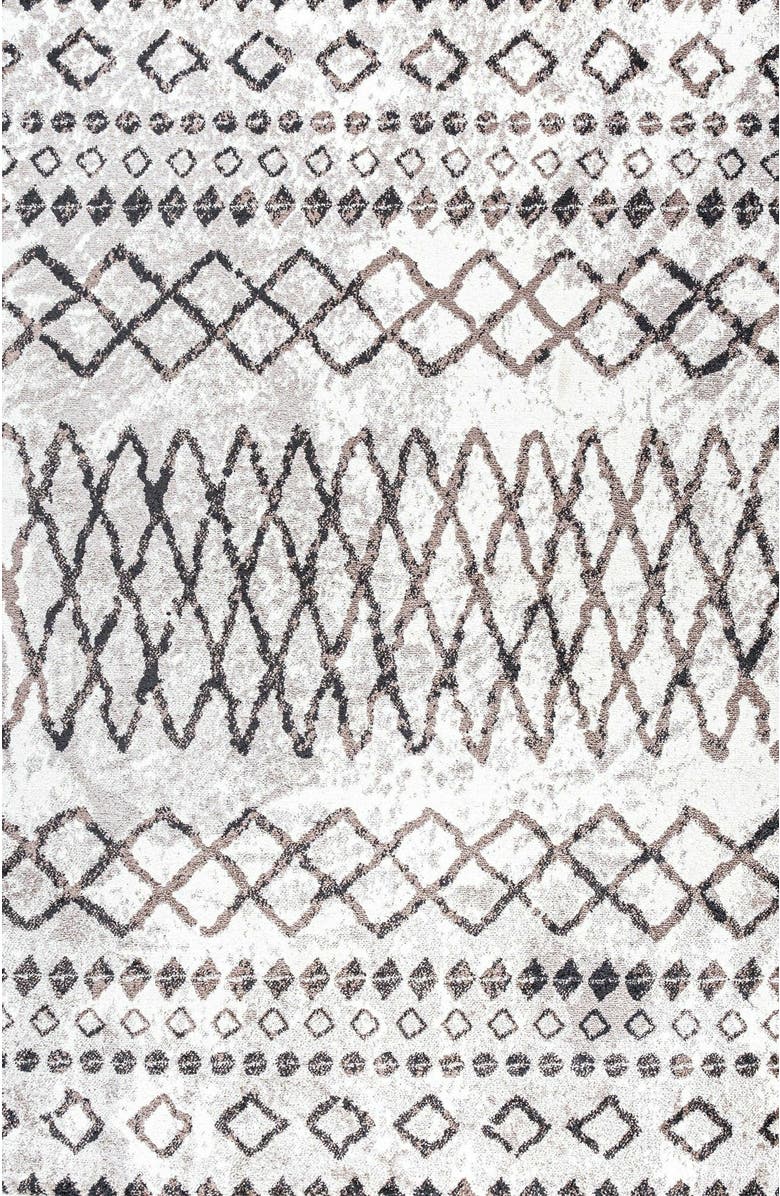 JONATHAN Y Aksil Moroccan Diamond Area Rug, Main, color, Ivory/Brown