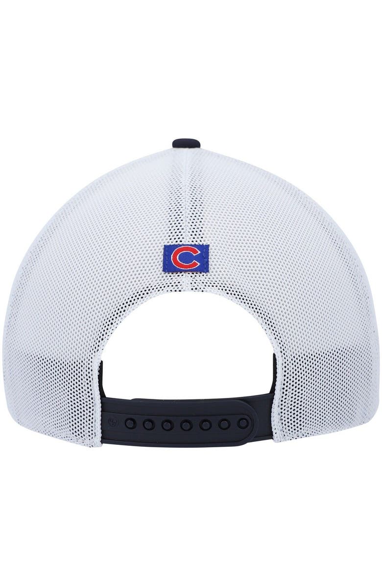 '47 Men's '47 Navy/White Chicago Cubs Flag Fill Trucker Snapback Hat, Alternate, color, 