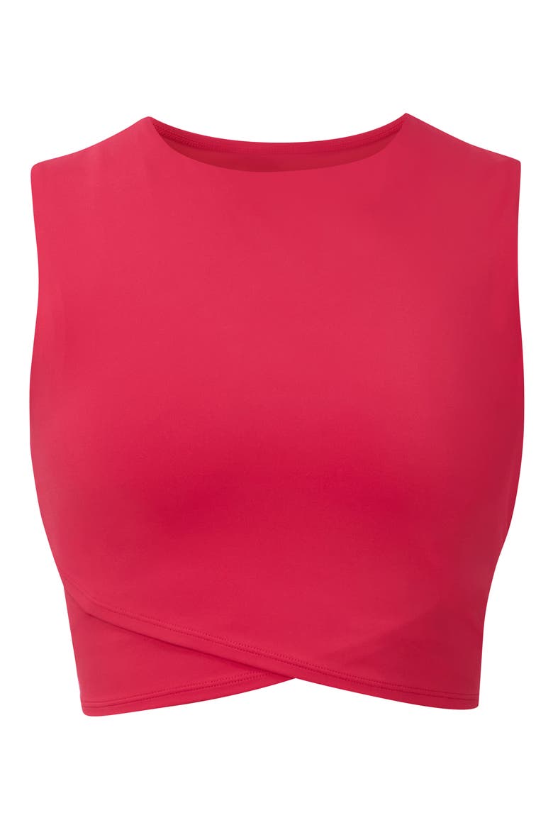 All Day Cropped Wrap Performance Tank, Alternate, color, CRIMSON RED