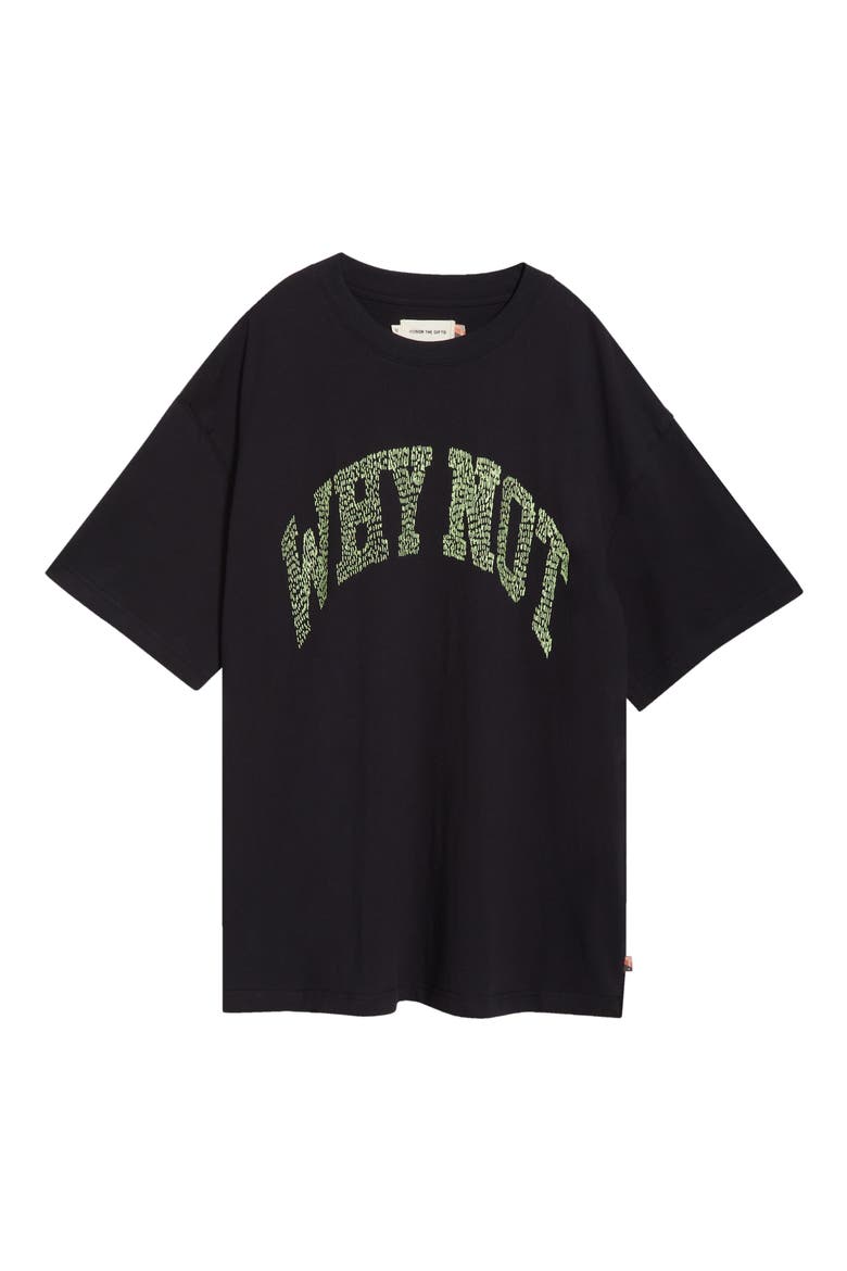 Why Not Oversize Cotton T-Shirt, Alternate, color, BLACK
