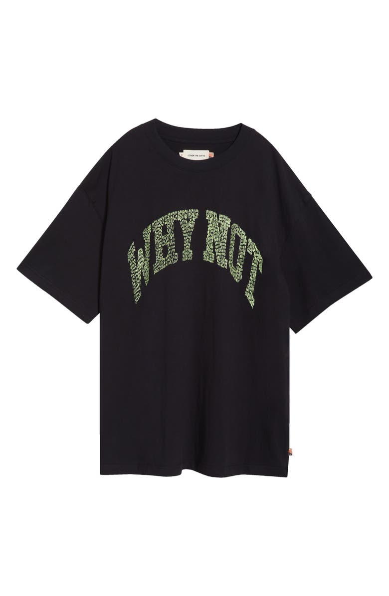 HONOR THE GIFT Why Not Oversize Cotton T-Shirt, Alternate, color, Black