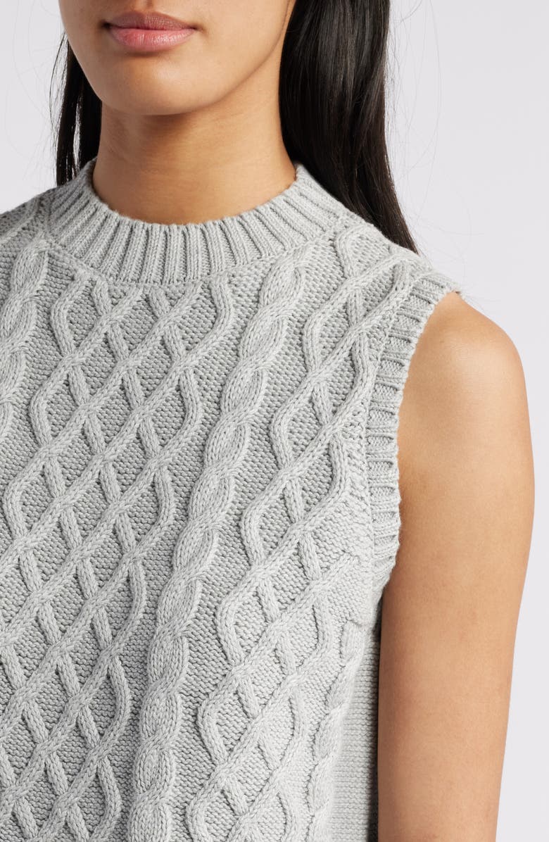 Caslon<sup>®</sup> Cable Knit Pima Cotton Sweater Vest, Alternate, color, 