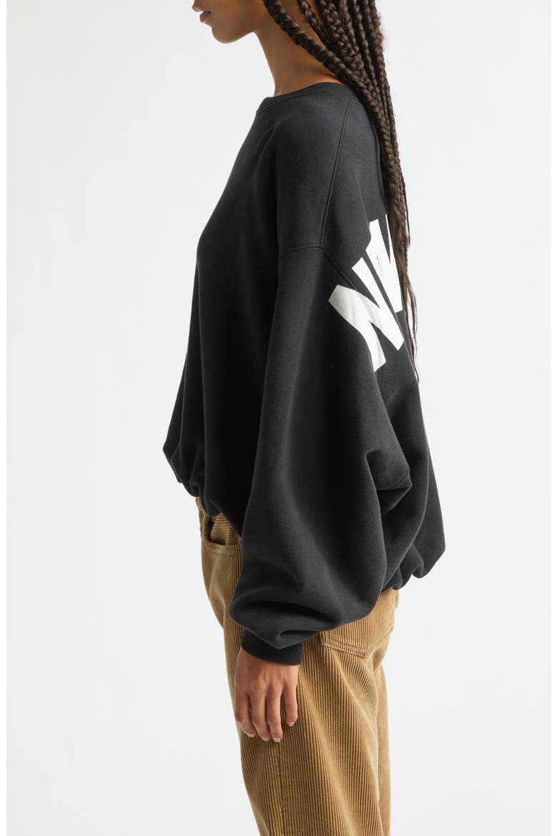 Balloon Crewneck Sweatshirt, Alternate, color, BLACK