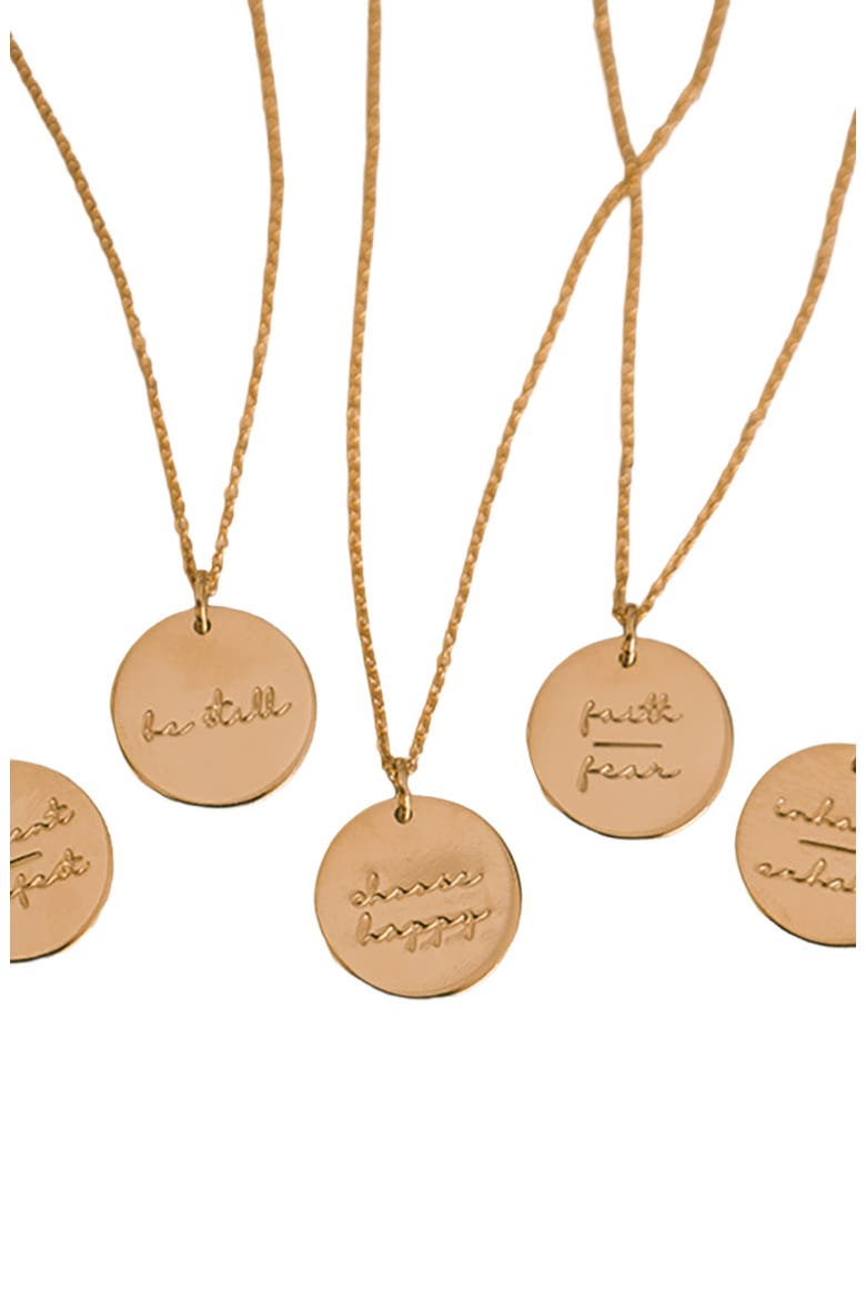 Pause Collection Disc Necklace, Alternate, color, Silver - Faith-Fear