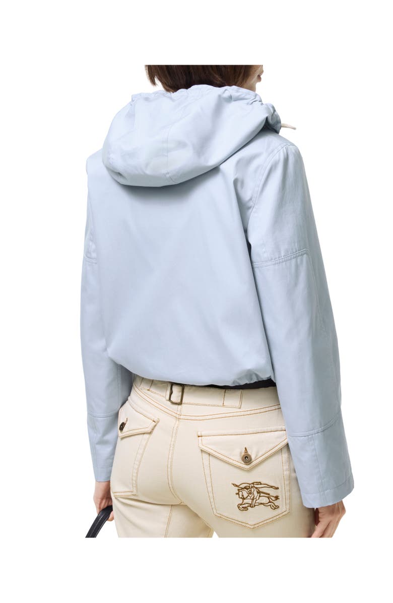 Burberry Cropped Tropical Gabardine Parka, Alternate, color, Sunbleached Blue