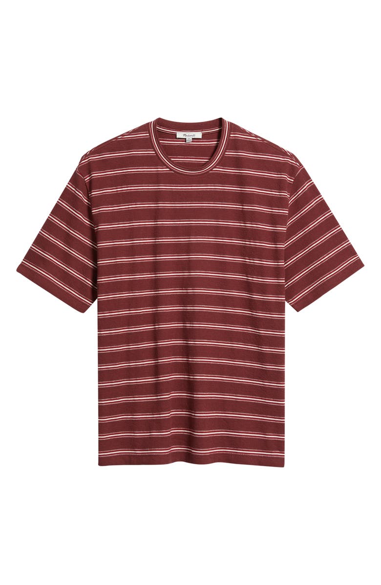 Madewell Boxy Jacquard Stripe T-Shirt, Alternate, color, Stripe Dusty Merlot