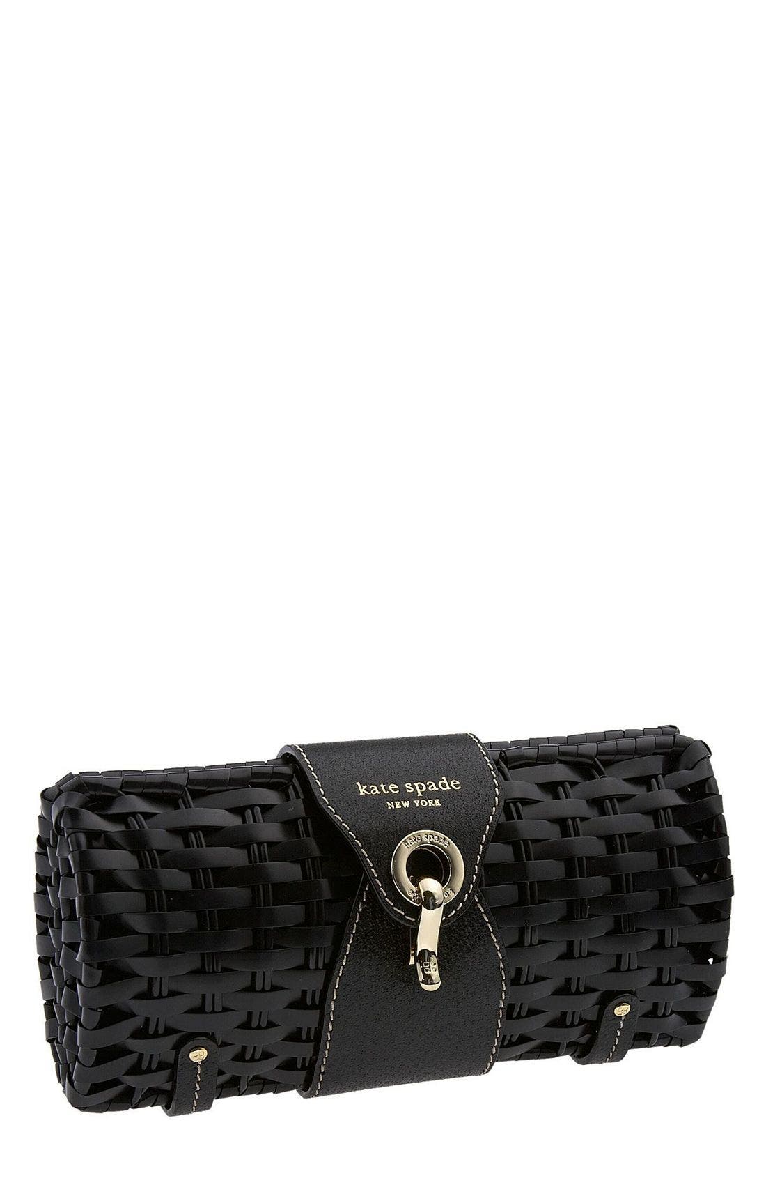 kate spade 'havana lawnchair' mini clutch, Main, color, BLACK
