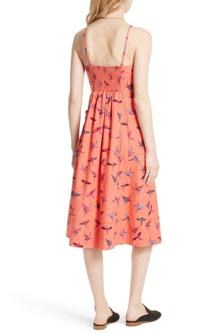 Sunshine of Your Love Cotton Midi Dress, Alternate, color, RED COMBO