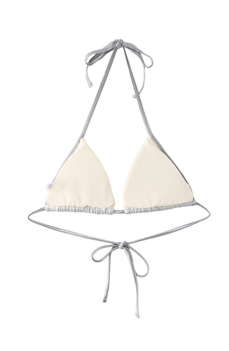 LECHERY<sup>®</sup> Lustrous Ruched Triangle Bikini Top, Alternate, color,
