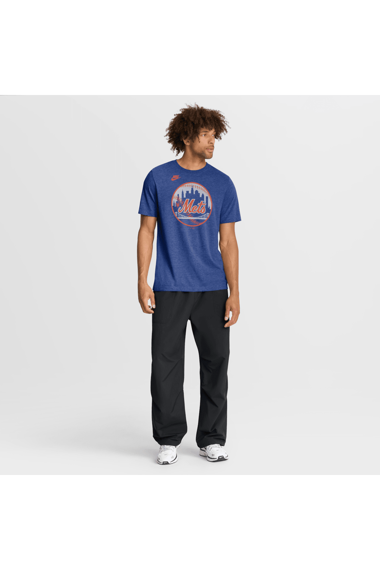 Men's Nike Heather Royal New York Mets Cooperstown Logo Tri-Blend T-Shirt, Alternate, color, Heather Royal