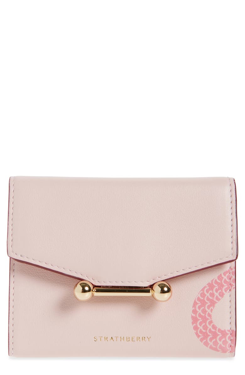 Strathberry Mosaic Lunar New Year Snake Calfskin Trifold Wallet, Main, color, 