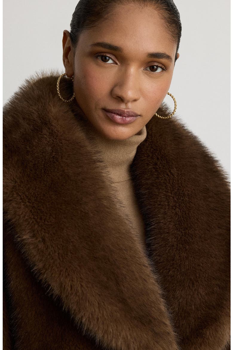 Faux Fur Coat, Alternate, color, CAMEL BEIGE