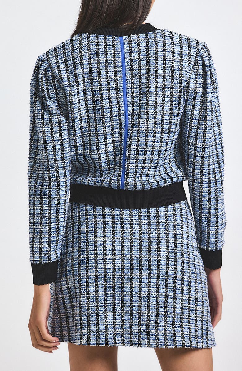 Derek Lam 10 Crosby Alira Stretch Tweed Aline Miniskirt, Alternate, color, Blue Multi