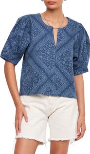 FIFTEEN TWENTY Print Puff Shoulder Top
