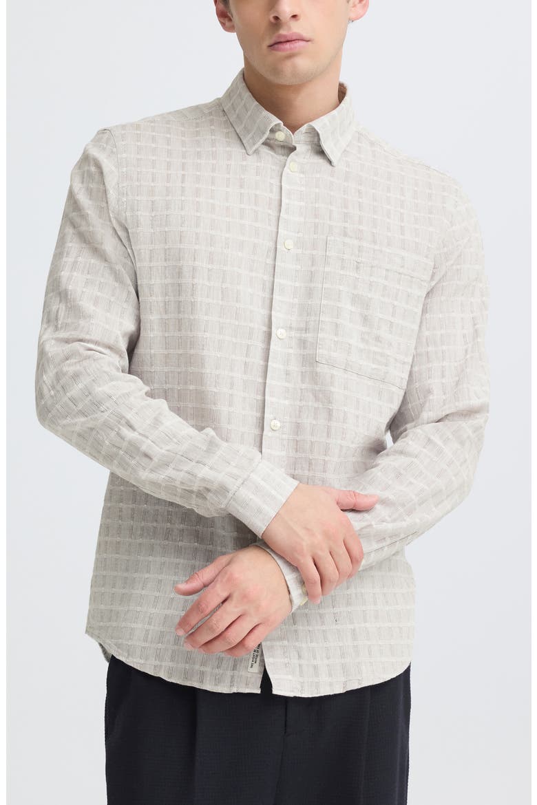 Check Dobby Button-Up Shirt, Main, color, GLACIER GREY