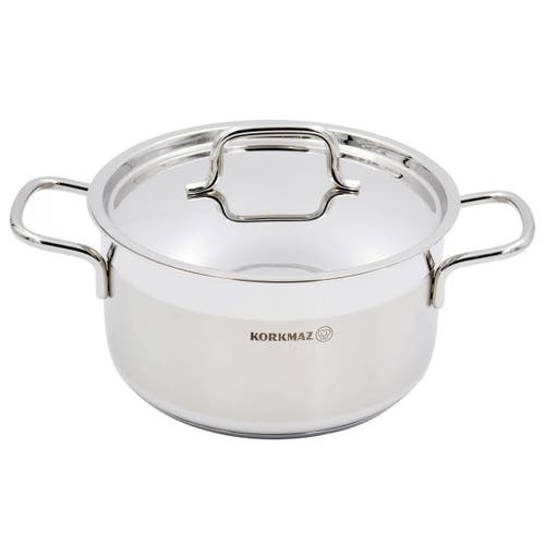 Korkmaz Alfa 2 Piece 3.5 Liter Stainless Steel Casserole Dish With Lid In Silver
