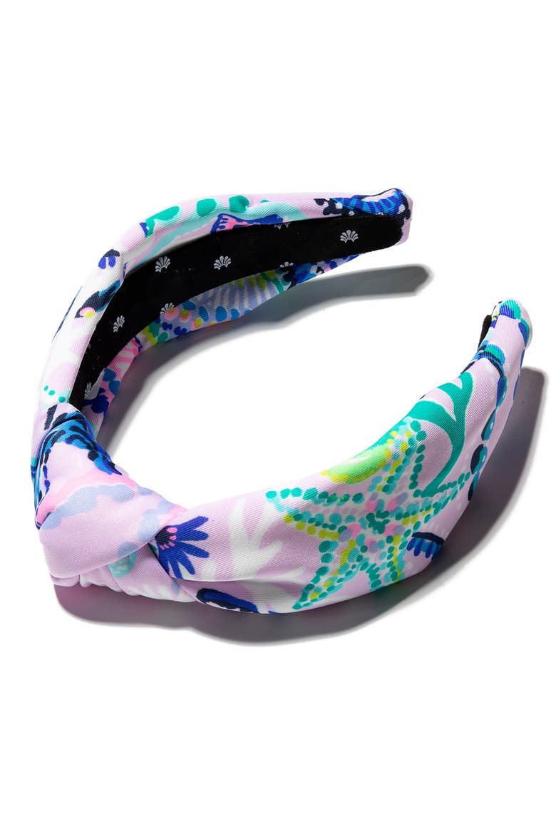 x Lily Pulitzer Knotted Headband, Main, color, MERMAID FOR YOU