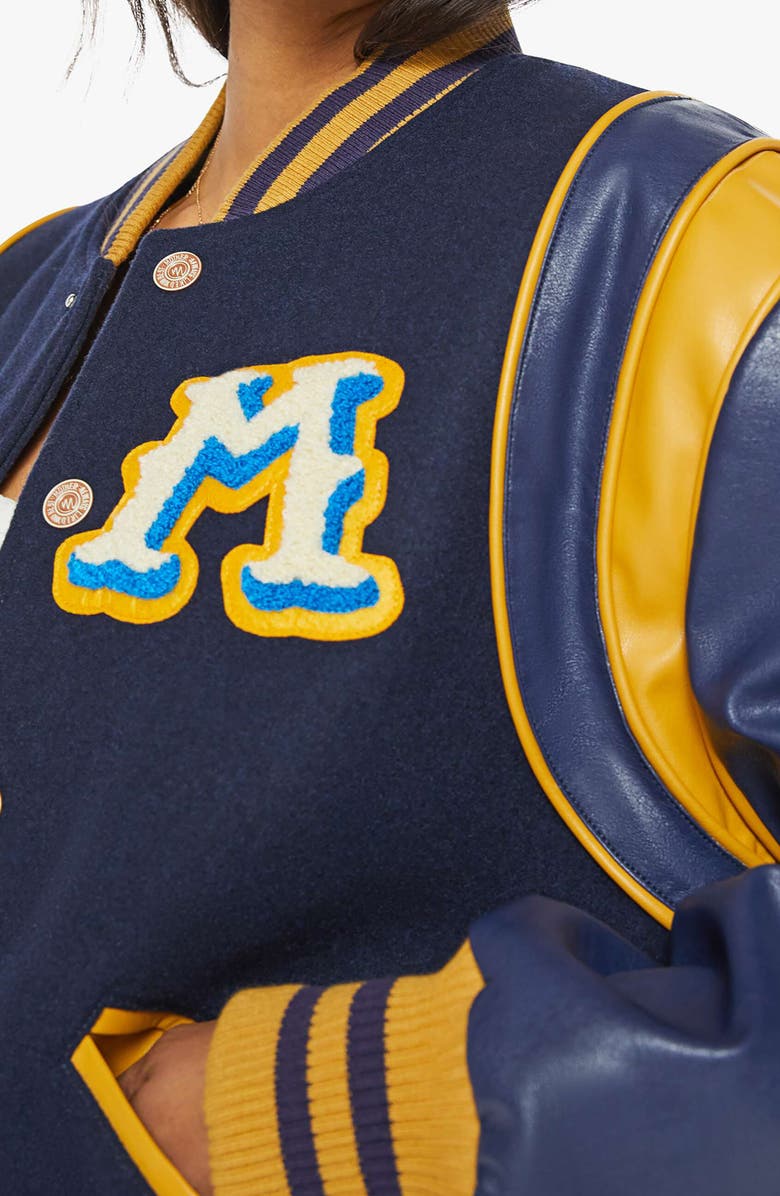 MOTHER The Fringe Team Spirit Varsity Jacket, Alternate, color, 