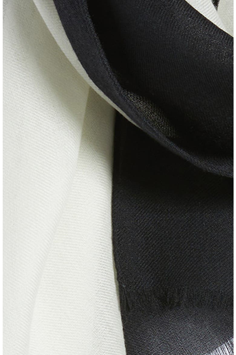 Cloud Cashmere Fringe Scarf, Alternate, color, BLACK-WHITE