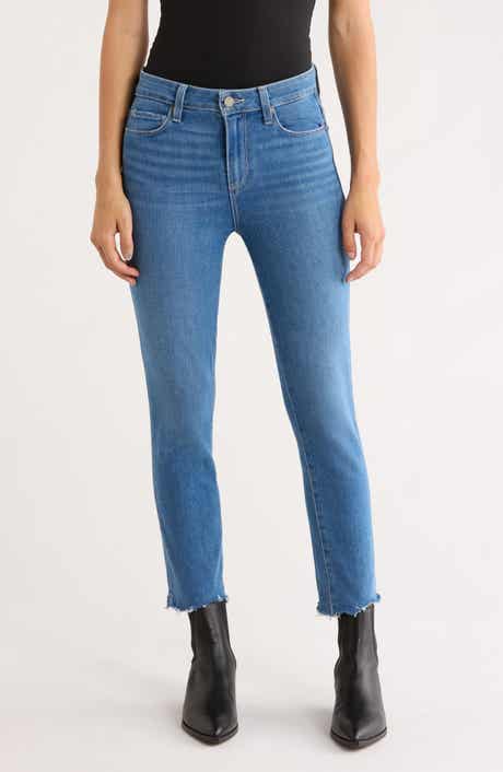 PAIGE Hoxton Frayed Crop Slim Jeans