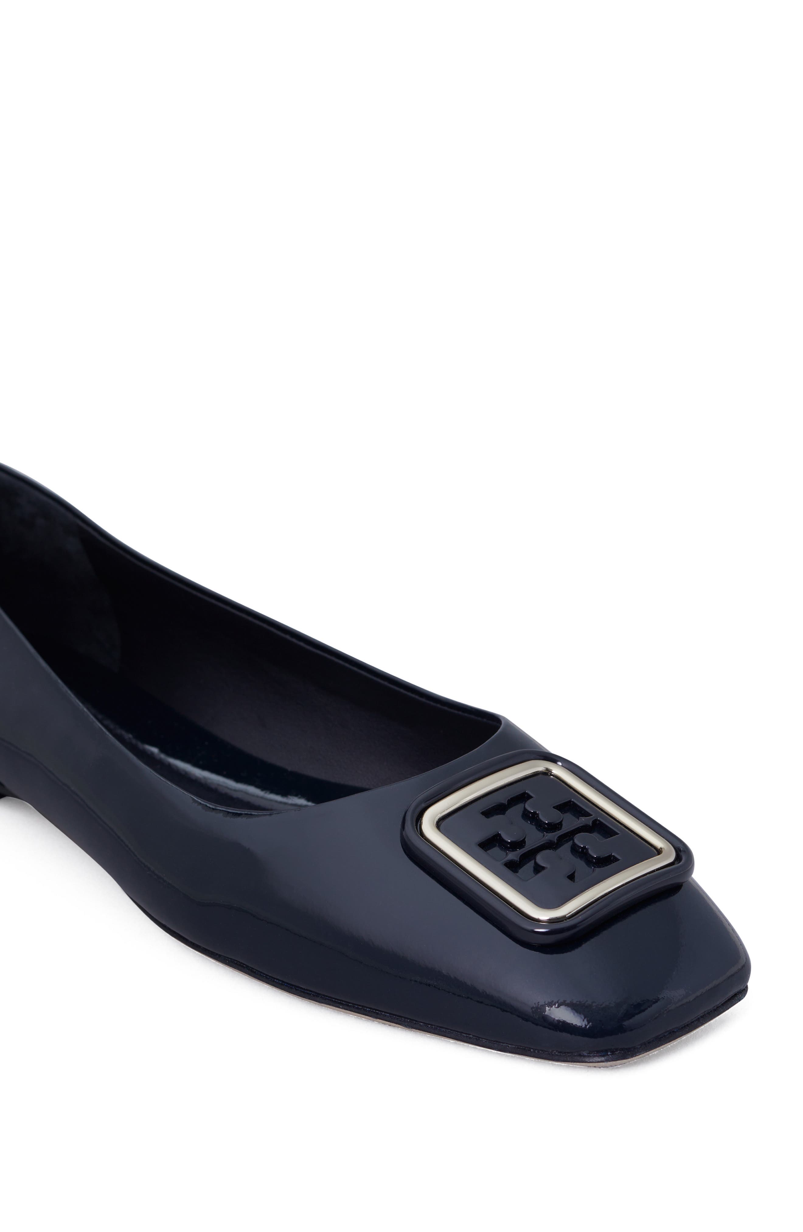 Tory Burch Georgia Square Toe Ballet Flat, Alternate, color, Perfect Navy