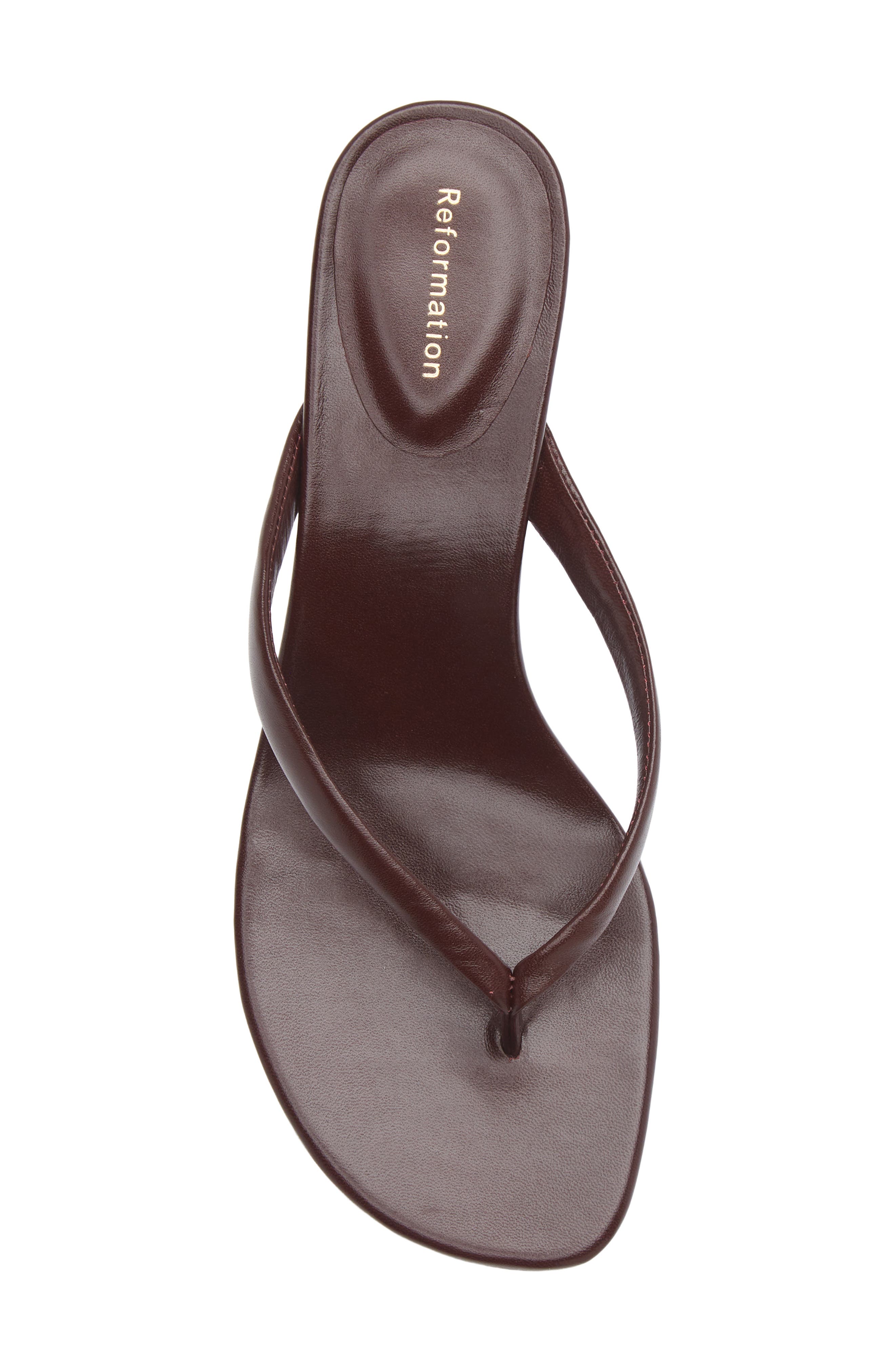 Amelia Leather Heeled Thong Sandal, Alternate, color, RUBY LEATHER