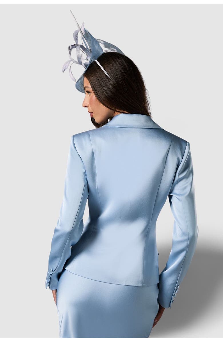 Coast Satin Lapel Waisted Jacket, Alternate, color, Dusty Blue